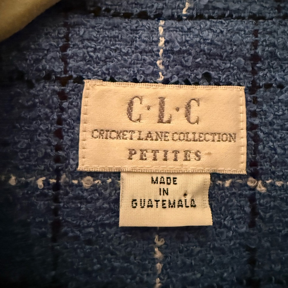 Cricket Lane Collection Petites Blue Plaid Button-Front Jacket - Picture 3 of 7
